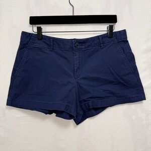 Gap Summer Short Women 10 Navy Uniform Chino Stretch Mid Rise